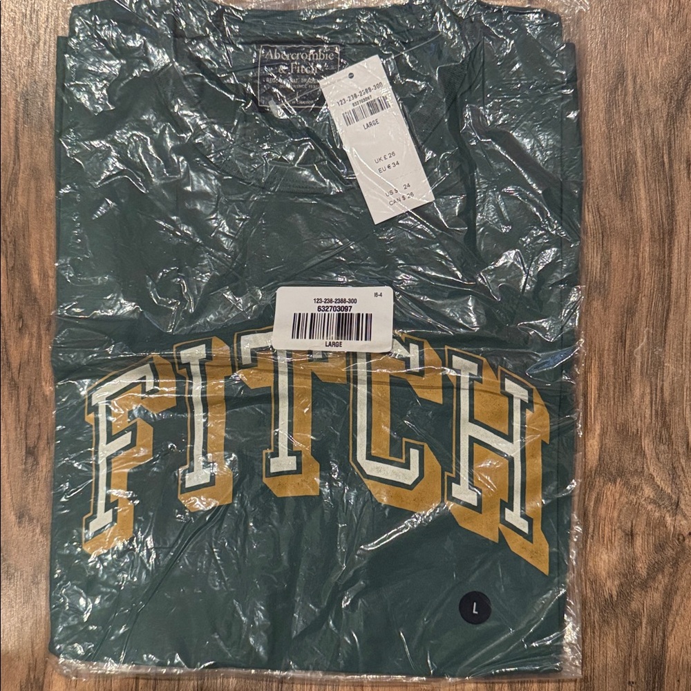 Abercrombie & Fitch Forest Green Tee with Gold Lettering